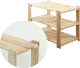 Wamar-Sosenka MAXI Regał Drewniany 64x80x50 cm 3 Półki pełne Surowe drewno sosnowe MAXI-2MP+