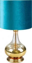 Lampa stołowa Eurofirany Lampa dekoracyjna LOTOS 32X61 turkusowa + złota