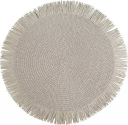 Eurofirany Podkładka okrągła z frędzlami BOHO 38 cm srebrna X6