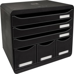 Exacompta Exacompta Organizer na biurko Maxi z 6 szufladami, czarny z połyskiem