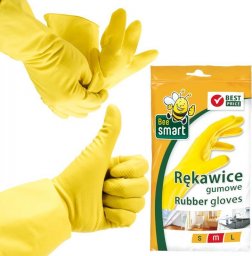 Bee Smart Rękawice rękawiczki gumowe żółte domowe kuchenne M