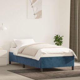  vidaXL vidaXL Rama łóżka, ciemnoniebieska, 90x200 cm, tapicerowana aksamitem