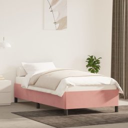  vidaXL vidaXL Rama łóżka, różowa, 90 x 200 cm, tapicerowana aksamitem