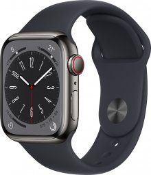 Smartwatch Apple Watch 8 GPS + Cellular 41mm Midnight Stainless Steel Sport Granatowy  (MNJJ3FD/A)