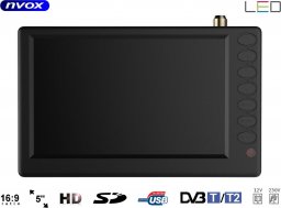 Odtwarzacz przenośny Nvox Telewizor 5'' USB SD PVR DVB-T2 12V 230V