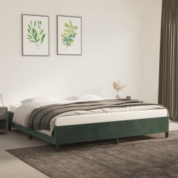  vidaXL vidaXL Rama łóżka, ciemnozielona, 200x200 cm, tapicerowana aksamitem
