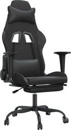Fotel vidaXL czarny z podnóżkiem (345419)