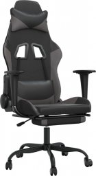 Fotel vidaXL czarno-szary z podnóżkiem (345415)