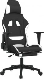 Fotel vidaXL czarno-biały z podnóżkiem (345508)