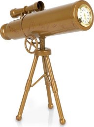  Vilde Zegar stołowy teleskop metalowy złoty 21,5x10x22 cm