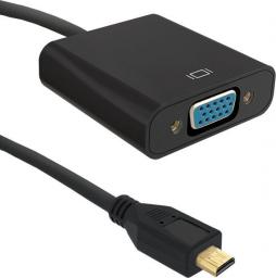 Adapter AV Qoltec HDMI Micro - D-Sub (VGA) + Jack 3.5mm czarny (50403)