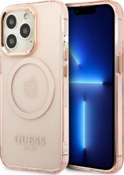  Guess Guess GUHMP13XHTCMP iPhone 13 Pro Max 6,7" różowy/pink hard case Gold Outline Translucent MagSafe NoSize