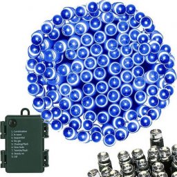 Lampki choinkowe Springos 100 Led na baterie niebieskie z programatorem Uniwersalny