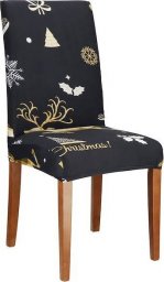  Springos Pokrowiec na krzesło elastyczny świąteczny czarny UNIWERSALNY