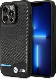 BMW Etui BMHCP14L22NBCK iPhone 14 Pro 6,1" czarny/black Leather Carbon