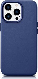  iCarer iCarer Case Leather pokrowiec etui z naturalnej skóry do iPhone 14 Pro Max niebieski (WMI14220708-BU) (kompatybilne z MagSafe)