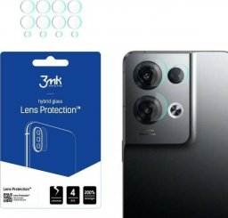 3MK Szkło hybrydowe na obiektyw aparatu 3MK Lens Protect Oppo Reno 8 Pro [4 PACK]