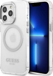  Guess Guess GUHMP13LHTRMS iPhone 13 Pro / 13 6,1" srebrny/silver hard case Metal Outline Magsafe NoSize