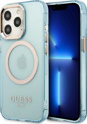  Guess Guess GUHMP13XHTCMB iPhone 13 Pro Max 6,7" niebieski/blue hard case Gold Outline Translucent MagSafe NoSize