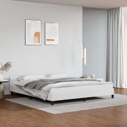  vidaXL vidaXL Rama łóżka z zagłówkiem, biała, 160x200cm, obite sztuczną skórą