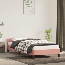  vidaXL vidaXL Rama łóżka z zagłówkiem, różowa, 90x200 cm, aksamitna