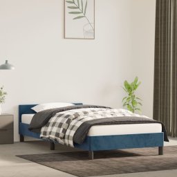  vidaXL vidaXL Rama łóżka z zagłówkiem, ciemnoniebieska, 100x200 cm, aksamitna