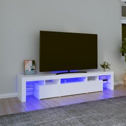 vidaXL vidaXL Szafka pod TV z oświetleniem LED, biała 200x36,5x40 cm cm