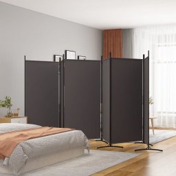 vidaXL vidaXL Parawan 6-panelowy, brązowy, 520x180 cm, tkanina