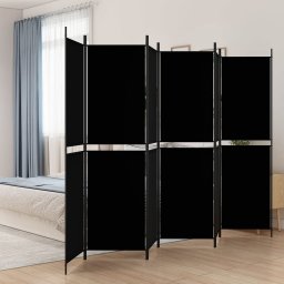  vidaXL vidaXL Parawan 6-panelowy, czarny, 300x200 cm, tkanina