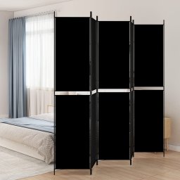  vidaXL vidaXL Parawan 5-panelowy, czarny, 250x220 cm, tkanina