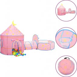  vidaXL vidaXL Namiot do zabawy z 250 piłeczkami, różowy, 301x120x128 cm