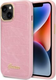  Guess Etui Guess GUHCP14SHGCRHP Apple iPhone 14 różowy/pink hardcase Croco Collection