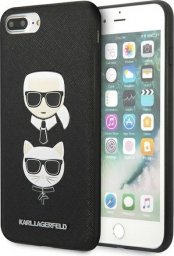  Karl Lagerfeld Etui Karl Lagerfeld KLHCI8LSAKICKCBK Apple iPhone 8/7 Plus czarny/black hardcase Saffiano Ikonik Karl&Choupette Head