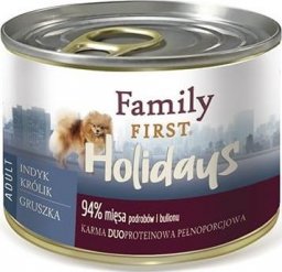  Family First Puszka dla psa, INDYK/KRÓLIK/GRUSZKA, małe rasy, duoproteina, 200 g