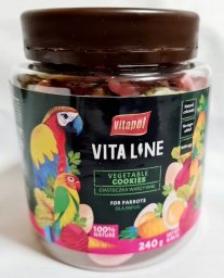  Vitapol Vitaline Ciasteczka warzywne dla papug, słoik, 240 g