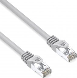 Lsoh S/FTP patchcord, Cat.6a, RJ45 M - RJ45 M, 10 m, podwójnie ekranowany, LSOH, szary, 10 Gb/s economy