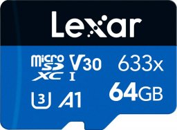 Karta Lexar 633x MicroSDXC 64 GB Class 10 UHS-I/U3 A1 V30 (LMS0633064G-BNNNG)