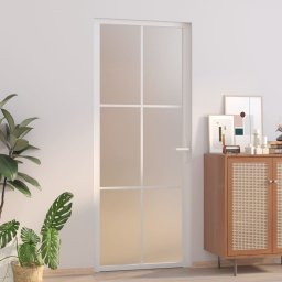  vidaXL vidaXL Drzwi wewnętrzne, 83x201,5 cm, białe, matowe szkło i aluminium