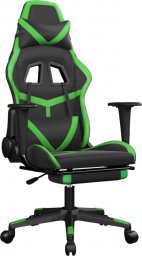 Fotel vidaXL czarno-zielony z podnóżkiem (3143679)