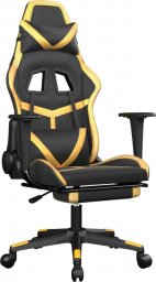 Fotel vidaXL czarno-złoty z podnóżkiem (3143678)