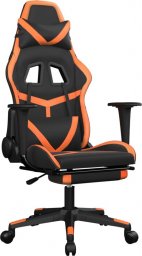 Fotel vidaXL czarno-pomarańczowy z podnóżkiem (3143682)