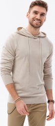 Ombre Męska bluza dzianinowa z kapturem - V5 beżowa B1532 XXL