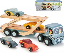 Tender Toys Drewniana laweta z samochodami Tender Leaf Toys