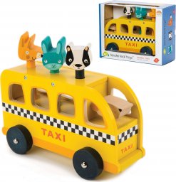  Tender Toys Samochód zabawka drewniana taksówka ze zwierzątkami Tender Leaf Toys