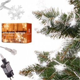 Lampki choinkowe Lampki LED łańcuch płatki śniegu 10m 100LED zimny biały