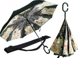  Carmani Parasol odwrotnie otwierany - G. Klimt, Pocałunek + Adela (CARMANI)