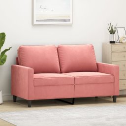  vidaXL vidaXL Sofa 2-osobowa, różowy, 120 cm, tapicerowana aksamitem