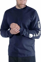 Carhartt Koszulka Carhartt Logo Long Sleeve Navy