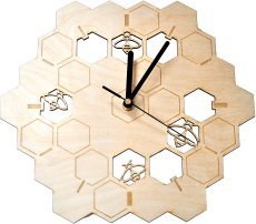 Koszulkowy Pszczelarz - drewniany zegar ścienny z grawerem