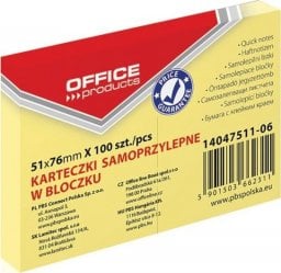  Office Products NOTES SAMOPRZYLEPNY 51x76mm 100 KARTEK ŻÓŁTY OFFICE PRODUCTS